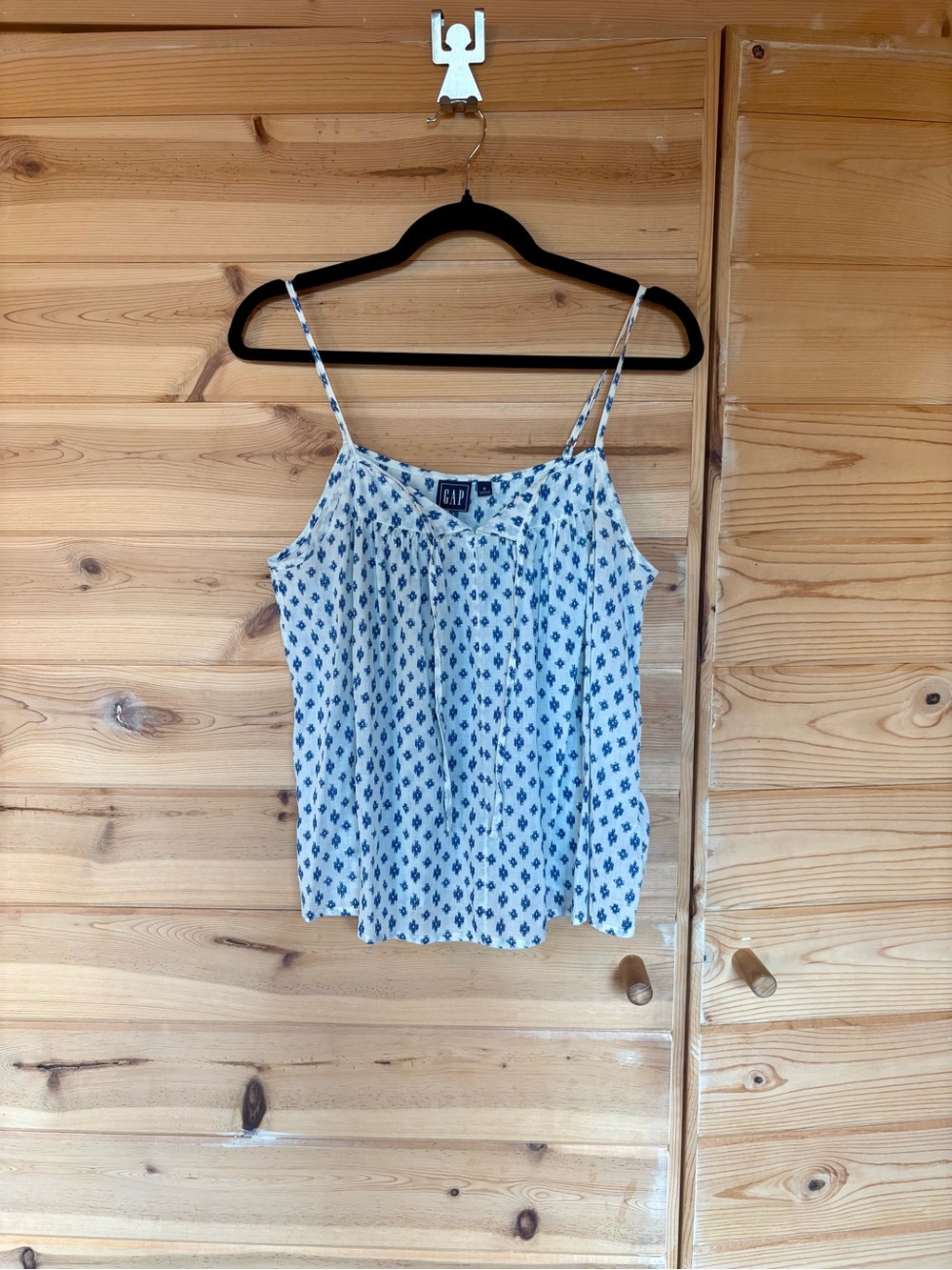 GAP Women's Blue Patterned Spaghetti Strap Cami